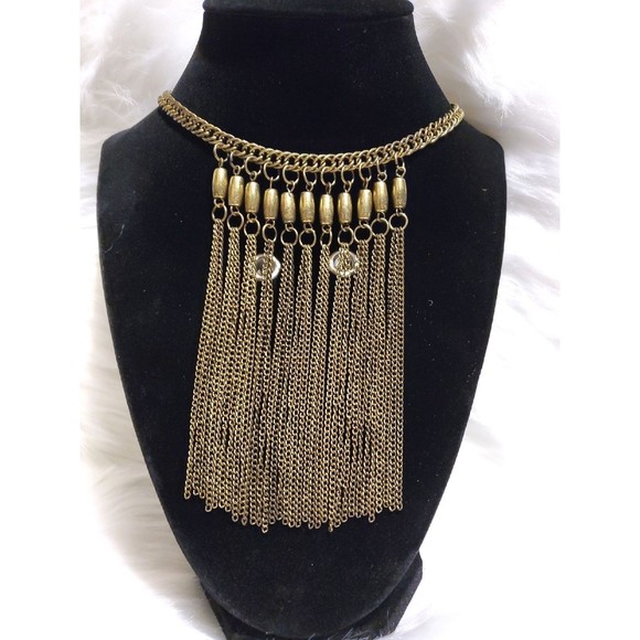 Fringe waterfall Statement Necklace - Picture 1 of 6